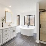 Modern bathroom remodel with sleek fixtures and custom tile work in Ocala, FL