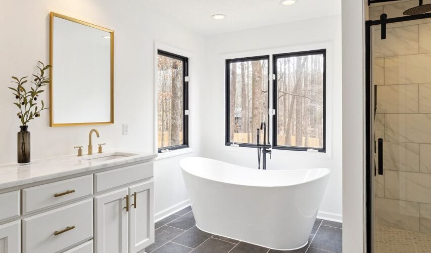 Modern bathroom remodel with sleek fixtures and custom tile work in Ocala, FL