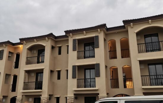Modern condo building in Mount Prospect with dedicated parking spaces