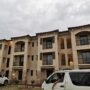 Modern condo building in Mount Prospect with dedicated parking spaces