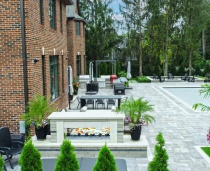 Brick pavers installation in Michigan by Luxury Resorts Design & Build