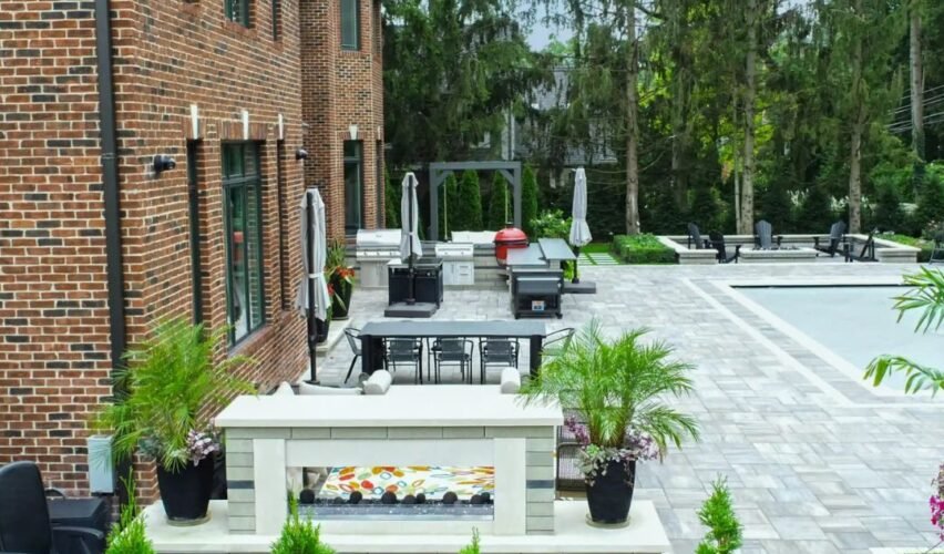 Brick pavers installation in Michigan by Luxury Resorts Design & Build